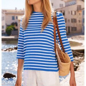 NWOT Lilly Pulitzer x Saint James Voissey Nautical Striped Sweater Top Women's 2